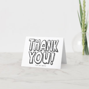 Kleurplaat Leuke Handletter Thank You Kaart