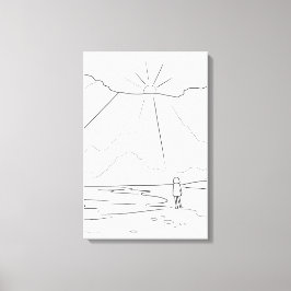 Kleurplaat met Cute Minimalist-thema van Jeju Isla Canvas Afdruk