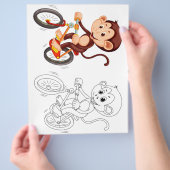 Kleurplaat met een aapje flyer (Hand)