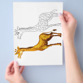 Kleurplaat met een grappige giraffe flyer (Hand)