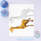 Kleurplaat met een grappige giraffe flyer (Enkel)