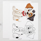 Kleurplaat met een leuk hondje (Voorkant / Achterkant)