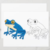 Kleurplaat met een leuke kikker (Voorkant / Achterkant)