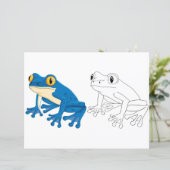 Kleurplaat met een leuke kikker (Staand voorkant)