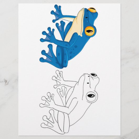 Kleurplaat met een leuke kikker flyer (Voorkant)