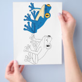 Kleurplaat met een leuke kikker flyer (Hand)