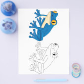 Kleurplaat met een leuke kikker flyer (Enkel)