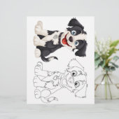 Kleurplaat met een malse cartoon hond (Staand voorkant)