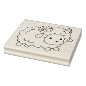 Kleurplaat met een schattig lammetje rubberstempel (Stempel)