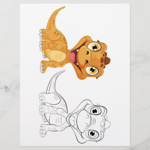 Kleurplaat met een schattige draak flyer