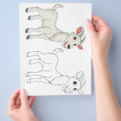 Kleurplaat met een schattige geit flyer (Hand)