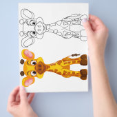 Kleurplaat met een schattige giraffe flyer (Hand)