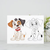 Kleurplaat met een schattige hond (Staand voorkant)