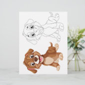 Kleurplaat met een schattige hond (Staand voorkant)