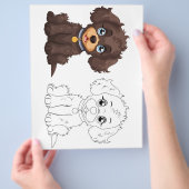 Kleurplaat met een schattige hond flyer (Hand)