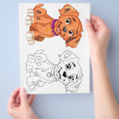 Kleurplaat met een schattige hond flyer (Hand)