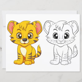 Kleurplaat met een schattige tijger