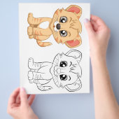 Kleurplaat met een schattige tijger flyer (Hand)