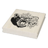 Kleurplaat met kunst van een grizzlybeer dier rubberstempel (Stempel)