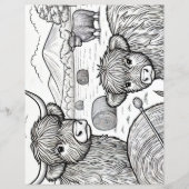 Kleurplaat met Mooie Schotse Hooglanders (Voorkant)