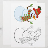 Kleurplaat met sneeuw cartoon (Voorkant / Achterkant)