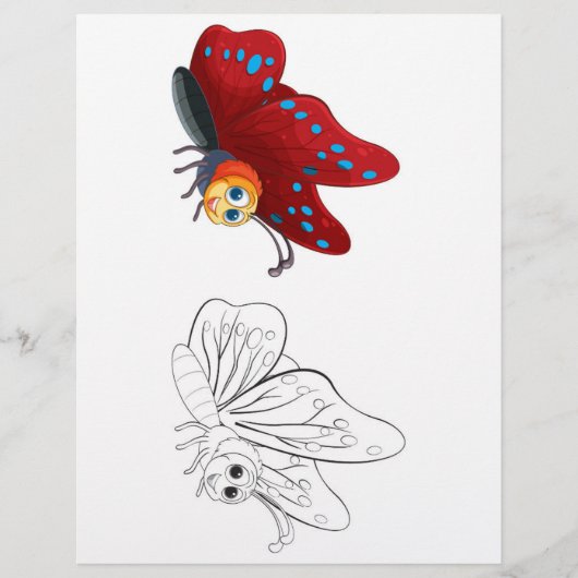 Kleurplaat met vlinder (Voorkant)