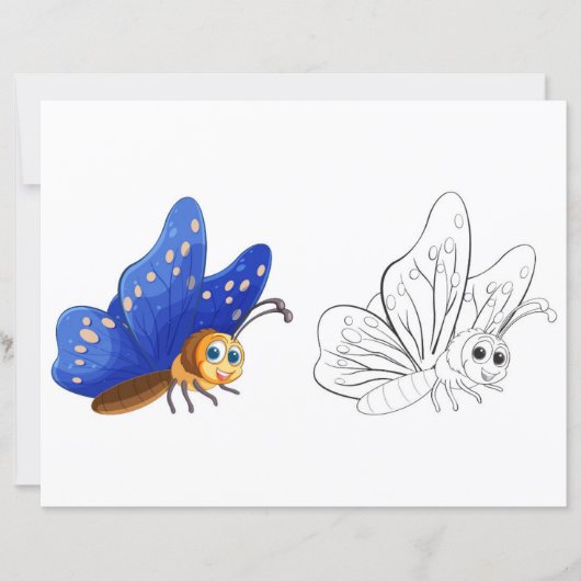 Kleurplaat met vlinder (Voorkant)