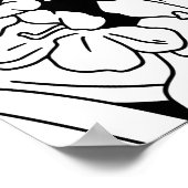 Kleurplaat Mooie Bloemen op Zwart Poster (Hoek)