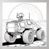 Kleurplaat - Planet Rover, kleur je eigen kleur Poster (Voorkant)