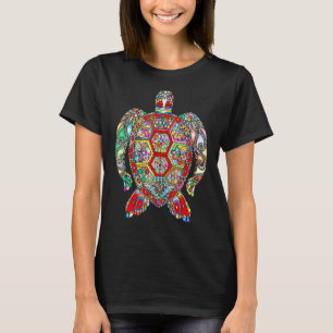 Kleurplaat Regenboog Zeeschildpad T-shirt