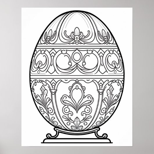 Kleurplaat - Sier ei, Kleur je eigen Poster (Voorkant)