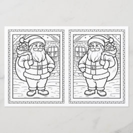 Kleurplaat Sinterklaas Papieren Kerstkaart Sjabloo
