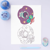 Kleurplaat van de buitenruimte flyer (Enkel)