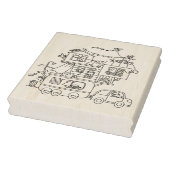 Kleurplaat van een gezinscampingwagen rubberstempel (Stempel)