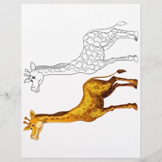 Kleurplaat van een knuffelachtige giraffe (Voorkant)