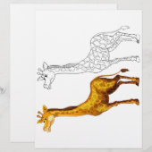 Kleurplaat van een knuffelachtige giraffe (Voorkant / Achterkant)