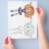 Kleurplaat van een schattig dansend meisje flyer (Hand)