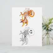 Kleurplaat van een schattige cartoon octopus (Staand voorkant)