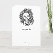 Kleurplaat Verjaardag | Afro-Amerikaanse Cartoon Kaart (Achterkant)