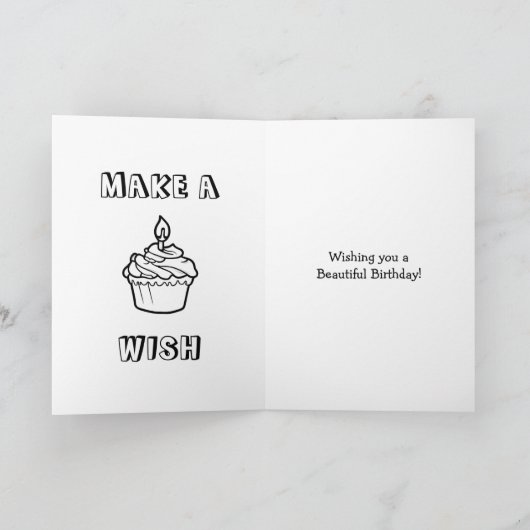 Kleurplaat Verjaardag Kaart (Binnen)