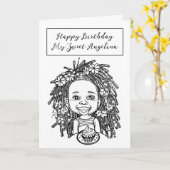 Kleurplaat Verjaardag Kaart (Gele Bloem)