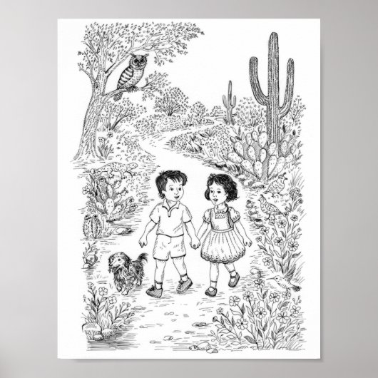 Kleurplaat voor Kinderen: Het Magische Pad Poster (Voorkant)
