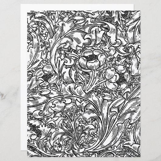 Kleurplaat voor volwassenen - William Morris bloem (Voorkant / Achterkant)