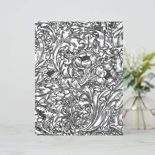 Kleurplaat voor volwassenen - William Morris bloem (Staand voorkant)