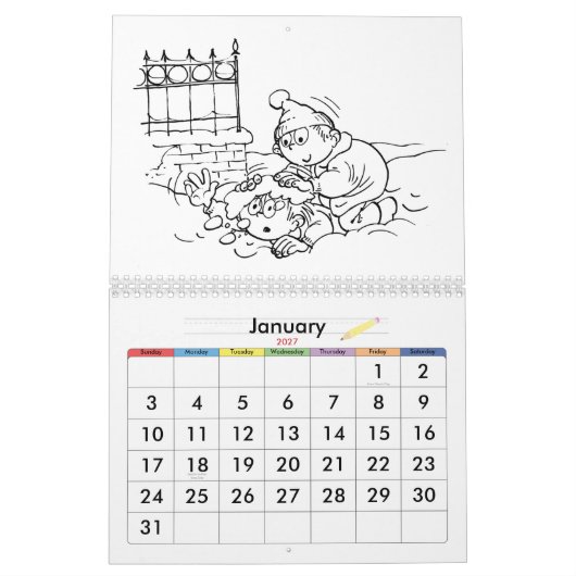 Kleurplaten Aangepaste Kalender 2015 Voor Kinderen (Jan 2027)