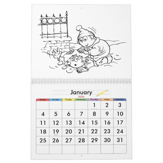 Kleurplaten Aangepaste Kalender 2015 Voor Kinderen (Jan 2026)