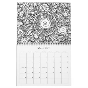 Kleurplaten Bloemen Doodle Art Kalender