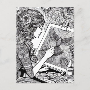 Kleurplaten Cadeaupapier voor Kleurboek Cadeaus Briefkaart