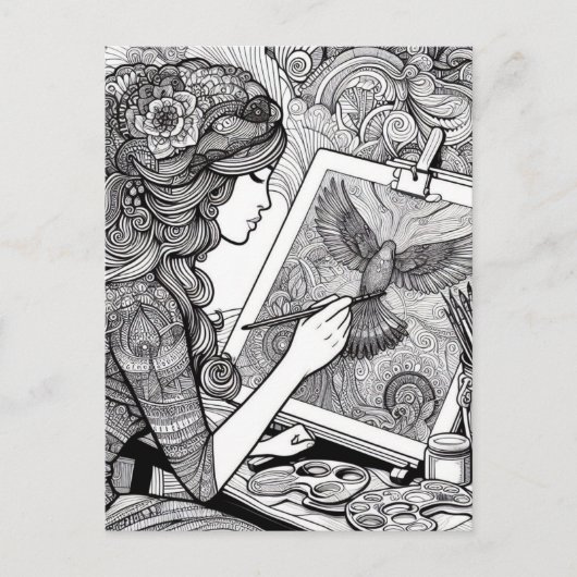 Kleurplaten Cadeaupapier voor Kleurboek Cadeaus Briefkaart (Voorkant)