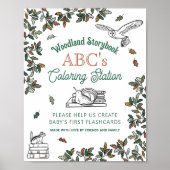 Kleurplaten Flashcards Activiteit Baby shower Teke Poster (Voorkant)